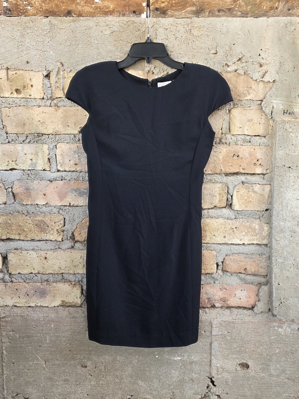 Vtg Ann Taylor LOFT Little Black Dress Cap Sleeve Shoulder Pads Size 4 USA